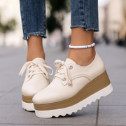 Supportive Orthopedic Platform Shoes for Women – Cushioned Slip-On Comfort Shoes with Stable Stacked Sole