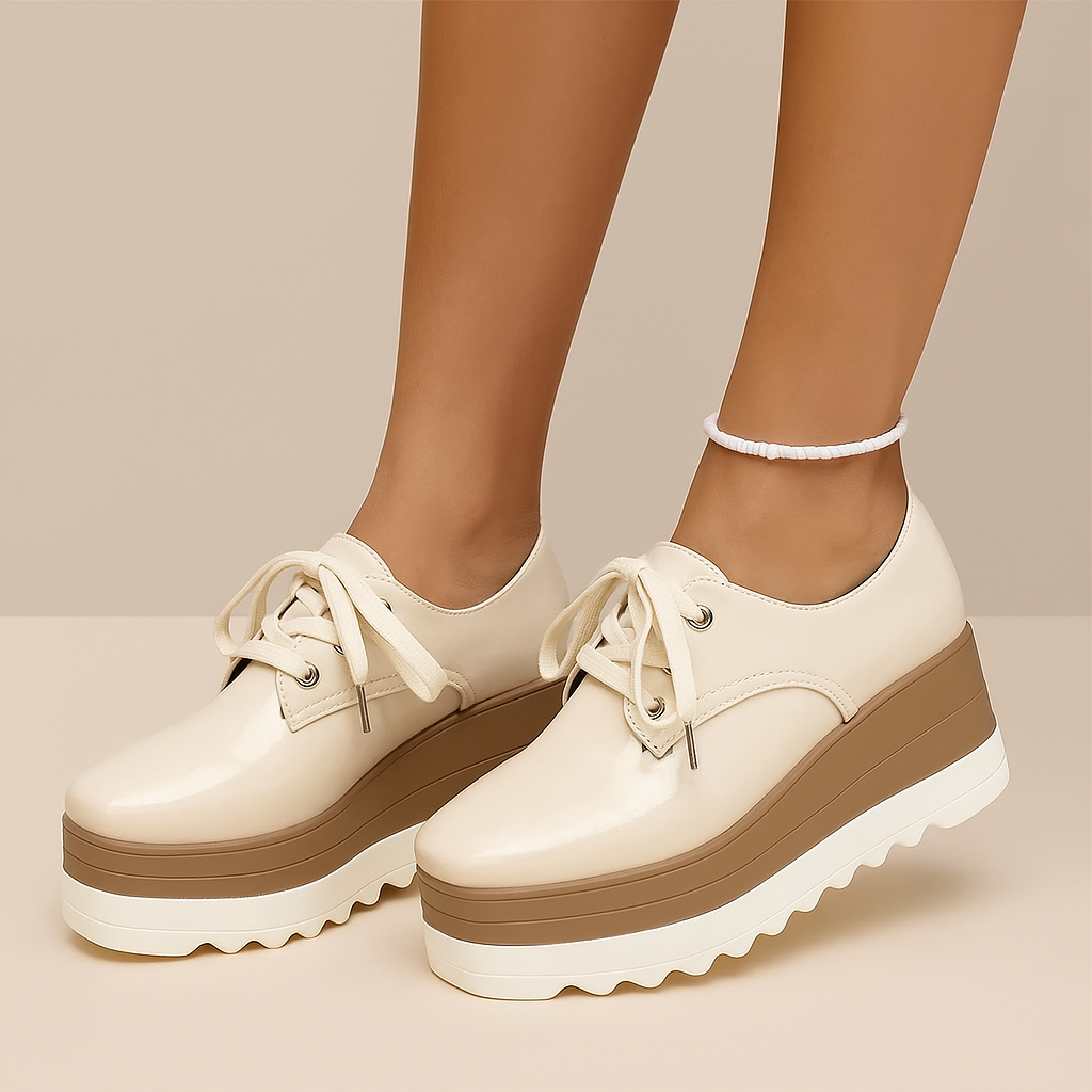 Supportive Orthopedic Platform Shoes for Women – Cushioned Slip-On Comfort Shoes with Stable Stacked Sole